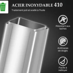 Poubelle de cuisine 20L - poubelle à pédale compartiment seau amovible - acier inox.