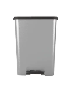 Poubelle de cuisine 46L Keter Compatta en plastique coloris gris ouverture à pédale l.47,8 x P.29 x H.62,6 cm