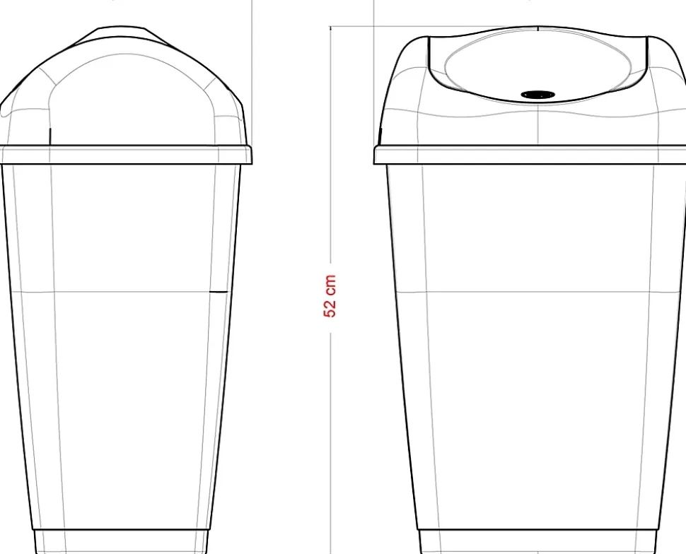 Poubelle de cuisine ouverture manuelle 20 L Tazetta H. 52 cm gris