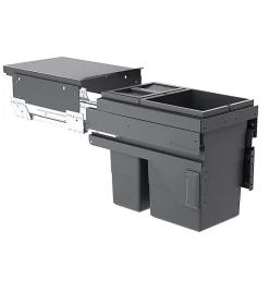 Poubelle de cuisine tri sélectif 2 bacs encastrable 25L (15+10) Hailo AS Cargo