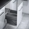 Poubelle de cuisine tri sélectif 2 bacs encastrable 45L (28+17) Hailo Cargo