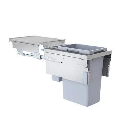 Poubelle de cuisine tri sélectif 2 bacs encastrable 45L (38+7) Hailo Euro Cargo