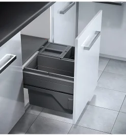 Poubelle de cuisine tri sélectif 3 bacs encastrable 54L (28+13+13) Hailo AS Cargo