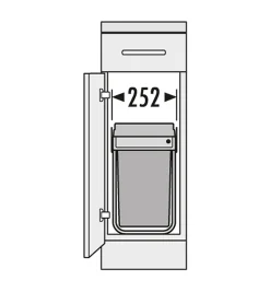 Poubelle de cuisine tri sélectif 2 bacs encastrable sous évier 30L (15+15) Hailo Tandem