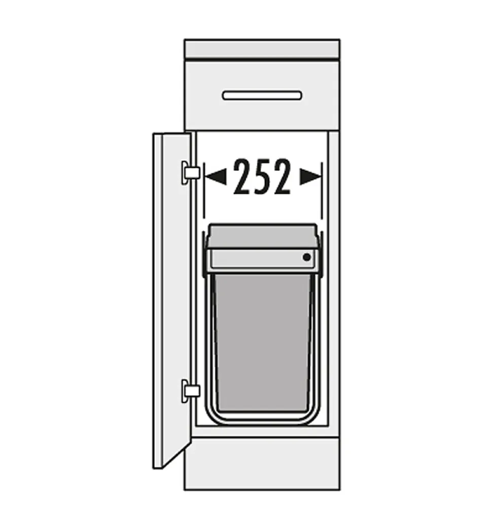 Poubelle de cuisine tri sélectif 2 bacs encastrable sous évier 30L (15+15) Hailo Tandem
