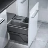 Poubelle de cuisine tri sélectif 3 bacs encastrable 43L (17+13+13) Hailo Cargo