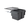 Poubelle de cuisine tri sélectif 2 bacs encastrable 56L (28+28) Hailo Cargo Synchro