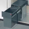 Poubelle de cuisine tri sélectif 2 bacs encastrable sous évier 30L (24+7) Hailo Tandem
