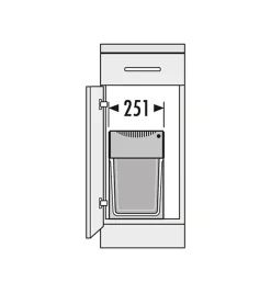 Poubelle de cuisine tri sélectif 2 bacs encastrable sous évier 30L (24+7) Hailo Tandem