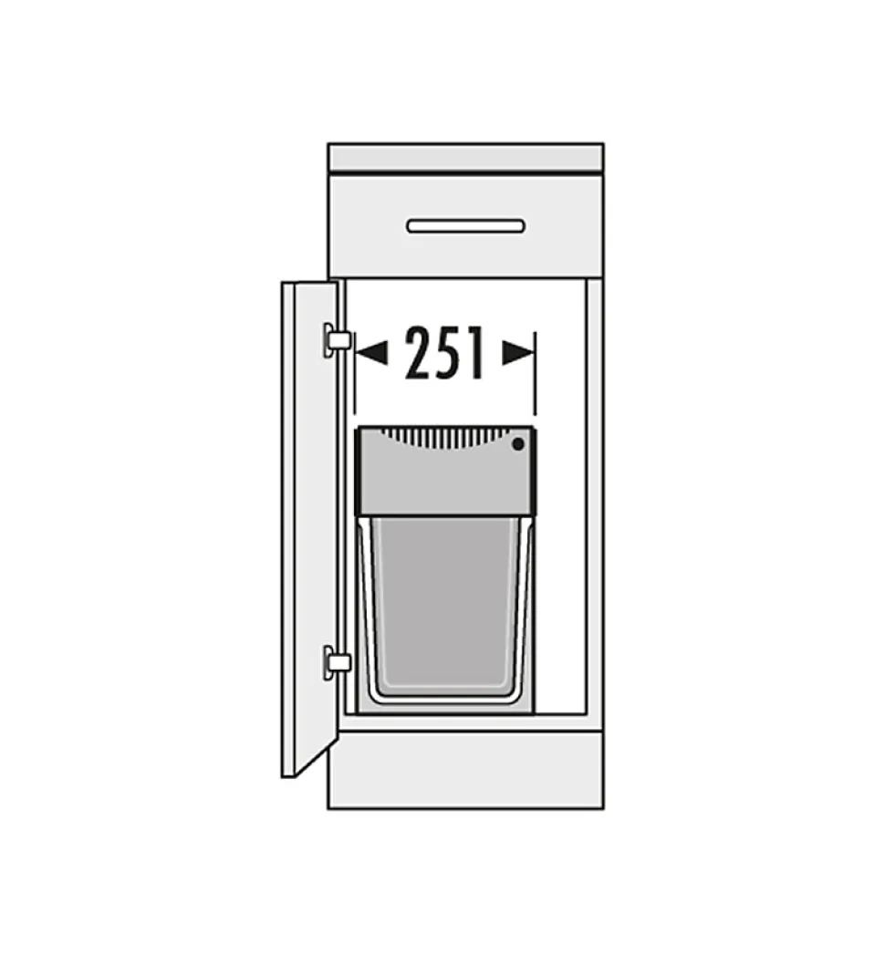 Poubelle de cuisine tri sélectif 2 bacs encastrable sous évier 30L (24+7) Hailo Tandem