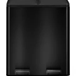 Poubelle de cuisine tri sélectif 2 x 30L noir 2 seaux amovibles et pédales en métal