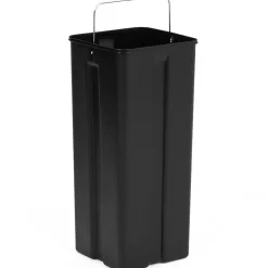 Poubelle de cuisine tri sélectif 2 x 30L noir 2 seaux amovibles et pédales en métal