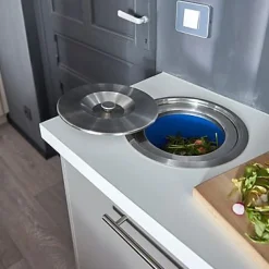 Poubelle de plan de travail avec couvercle en métal 8L