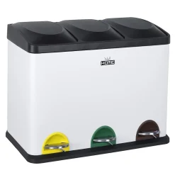 Poubelle de recyclage à 3 compartiments de 45 L AVEC rouleau de 20 sacs poubelle de 20 L