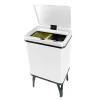 Poubelle de recyclage intelligente WELLHOME à ouverture automatique et contact manuel 15 L + 15 L 35,5 x 26 x 60 cm Blanc