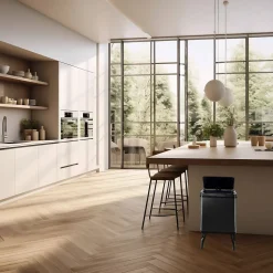 Poubelle de recyclage intelligente WELLHOME à ouverture automatique et contact manuel 15 L + 15 L 35,5 x 26 x 60 cm Noir