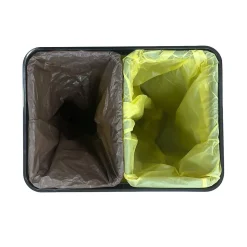 Poubelle de recyclage intelligente WELLHOME à ouverture automatique et contact manuel 15 L + 15 L 35,5 x 26 x 60 cm Noir