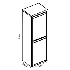 Poubelle de recyclage murale Sollentuna 2 x 14l blanc poivre en.casa