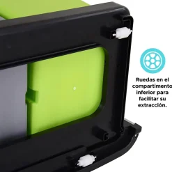 Poubelle de recyclage WELLHOME 67 L, 2 compartiments (42 L + 25 L), ouverture par capteur, acier inoxydable, chrome