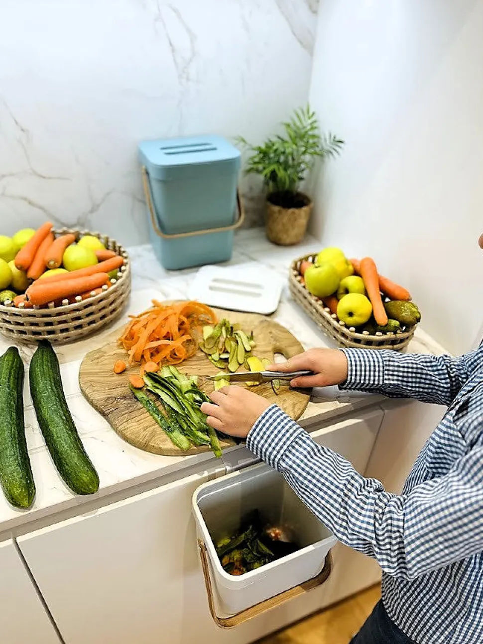 Poubelle de table seau à compost BODEN Blanc 5L