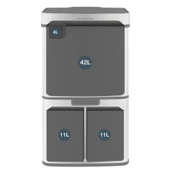 Poubelle de tri à capteur 64L, inox edition - 1010