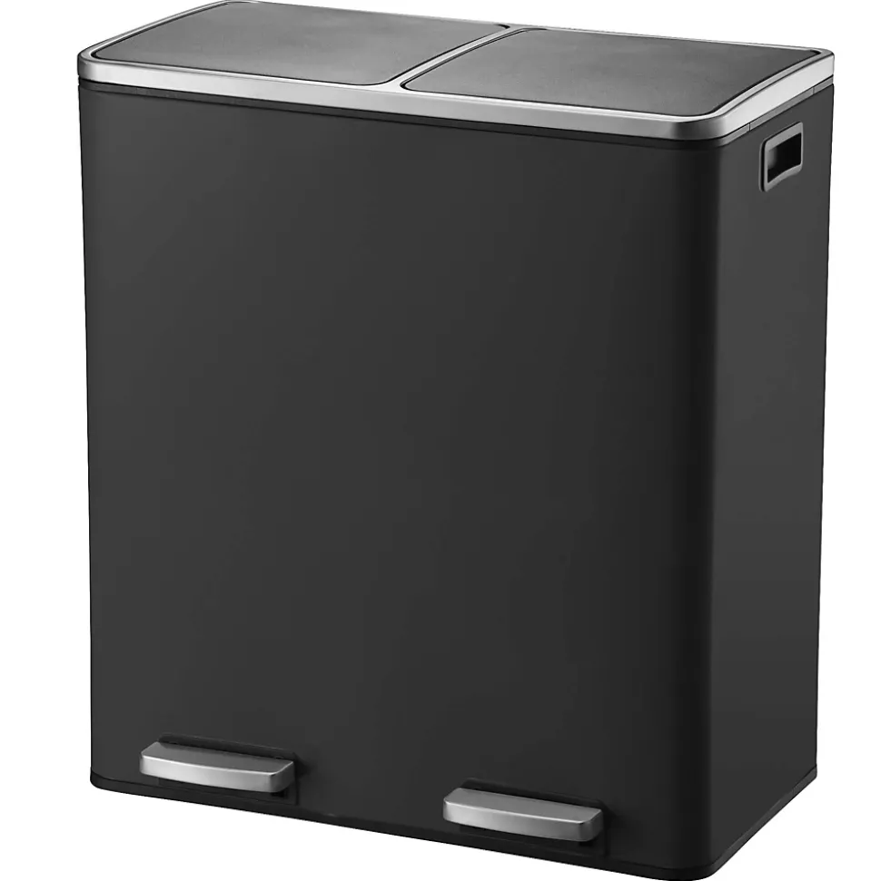 Poubelle de tri 2 compartiments Kitchen Move Major noir 60 L