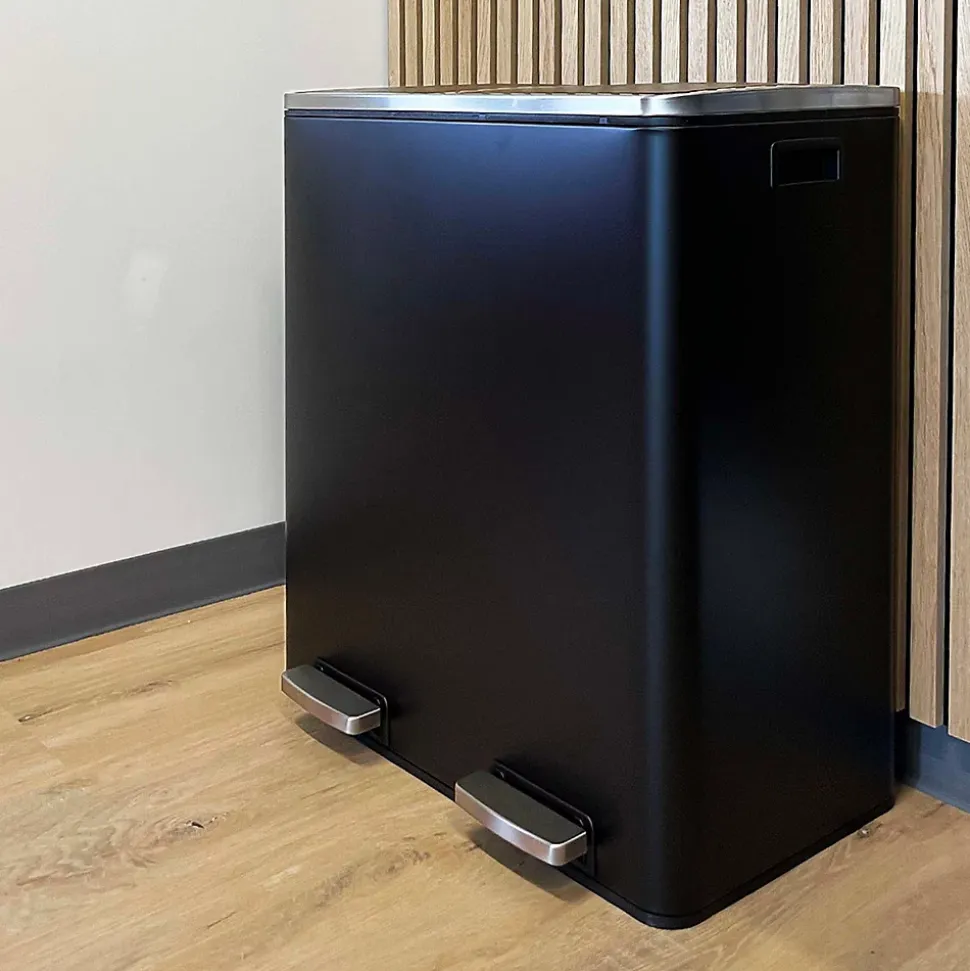 Poubelle de tri 2 compartiments Kitchen Move Major noir 60 L