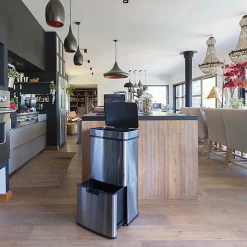 Poubelle de tri 2 compartiments Kitchen Move Narvik inox 75 L