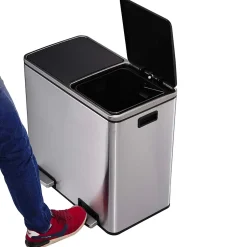 Poubelle de tri 2 compartiments Kitchen Move Major inox 60 L