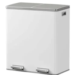 Poubelle de tri 2 compartiments Kitchen Move Major blanc 60 L