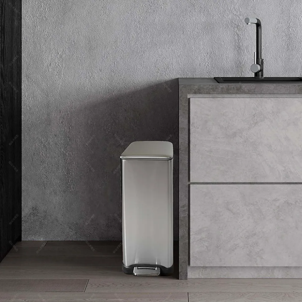 Poubelle de tri 2 compartiments Kitchen Move Edge inox 50 L