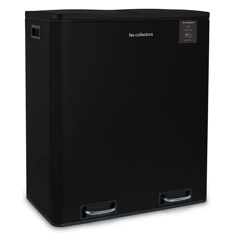 Poubelle de tri à pédale 2 x 30L, black edition - 910