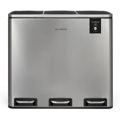 Poubelle de tri à pédale 3 x 18 L, inox edition - 982