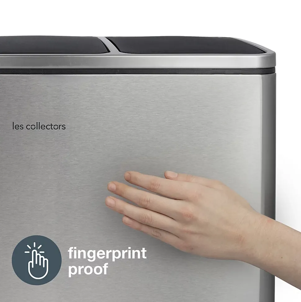 Poubelle de tri à pédale 3 x 18 L, inox edition - 982