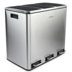 Poubelle de tri à pédale 3 x 18 L, inox edition - 982