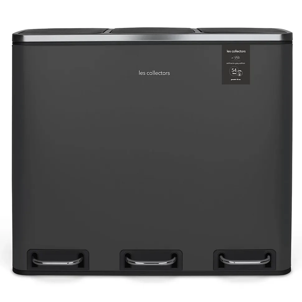 Poubelle de tri à pédale 3 x 18 L, grey edition - 990