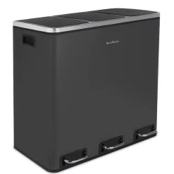 Poubelle de tri à pédale 3 x 18 L, grey edition - 990
