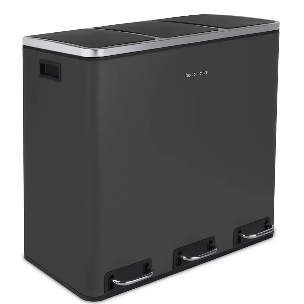 Poubelle de tri à pédale 3 x 18 L, grey edition - 990