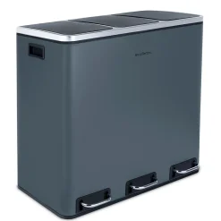 Poubelle de tri à pédale 3 x 18 L, dark grey edition - 984