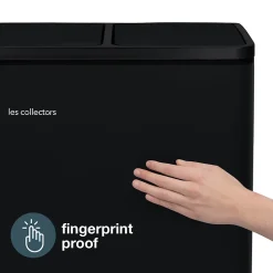 Poubelle de tri à pédale 3 x 18 L, black edition - 988