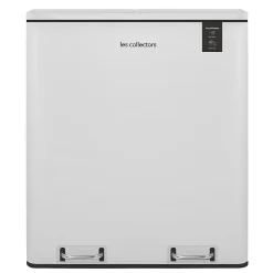 Poubelle de tri à pédale 2 x 30L, white edition - 918