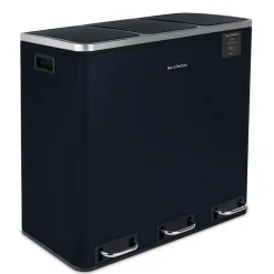 Poubelle de tri à pédale 3 x 18 L, midnight blue edition - 986