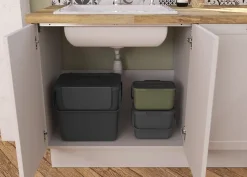 Poubelle de tri avec poignée 6 L Loops Sundis H. 18,7 cm gris