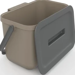 Poubelle de tri avec poignée 4 L Loops Sundis H. 14 cm taupe