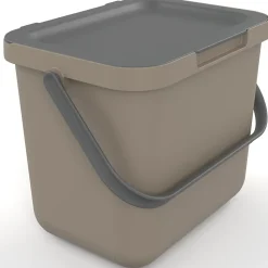 Poubelle de tri avec poignée 6 L Loops Sundis H. 18,7 cm taupe