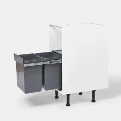 Poubelle de tri coulissante GoodHome Vigote 40 cm, 2 bacs