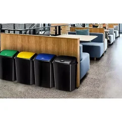 Poubelle de tri couvercle basculant de couleur 50 litres - Noir