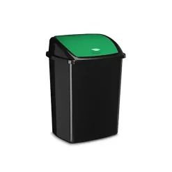 Poubelle de tri couvercle basculant de couleur 50 litres - Vert