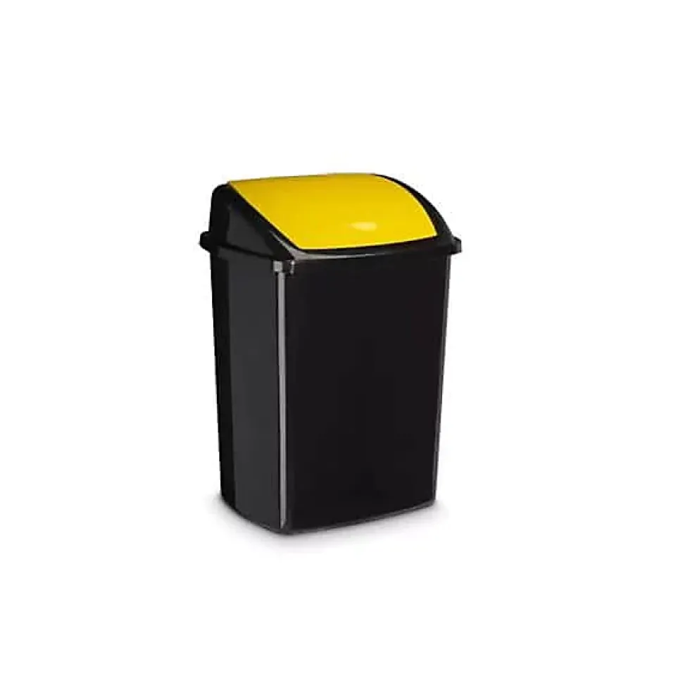 Poubelle de tri couvercle basculant de couleur 50 litres - Jaune