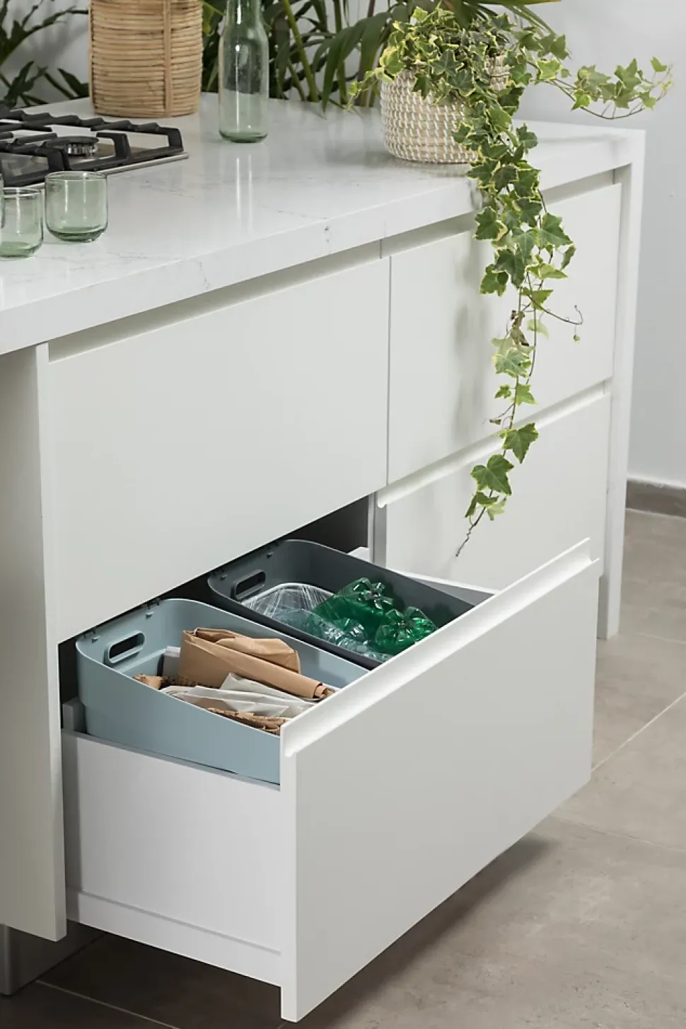 Poubelle de tri Curver Ready to collect bleu 20 L